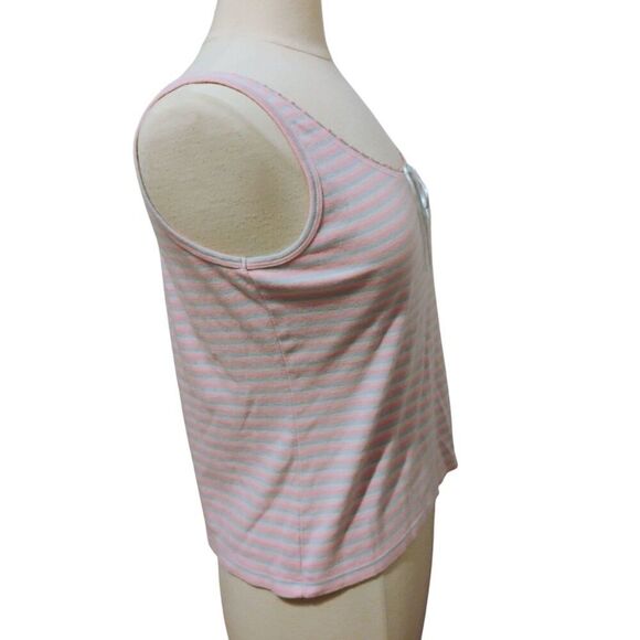 Sigrid Olsen Tank 100% Cotton Pastel Pink Blue Ribbon Bow Soft Comfortable LP - Picture 5 of 14